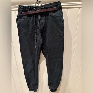 TAINTED DENIM Black Denim Jogger Jeans Drawstring Waist Elastic Cuffs